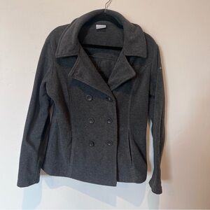 Columbia Women's Gray Double-Breasted Fleece Coat Size Large